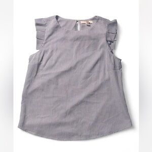 Monteau Blue and White Striped Top